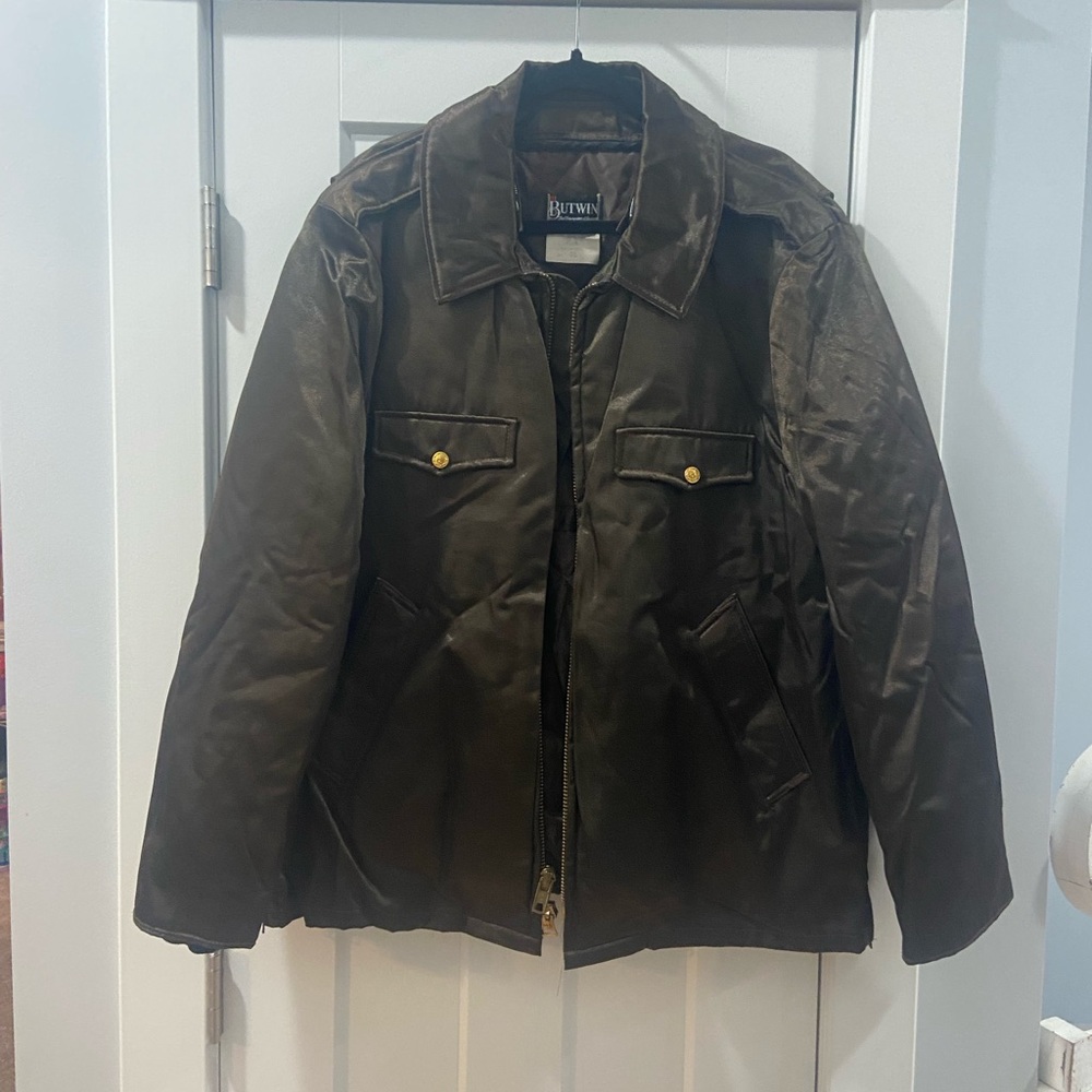 Vintage Butwin military /  police jacket size 46 great condition shiny brown
